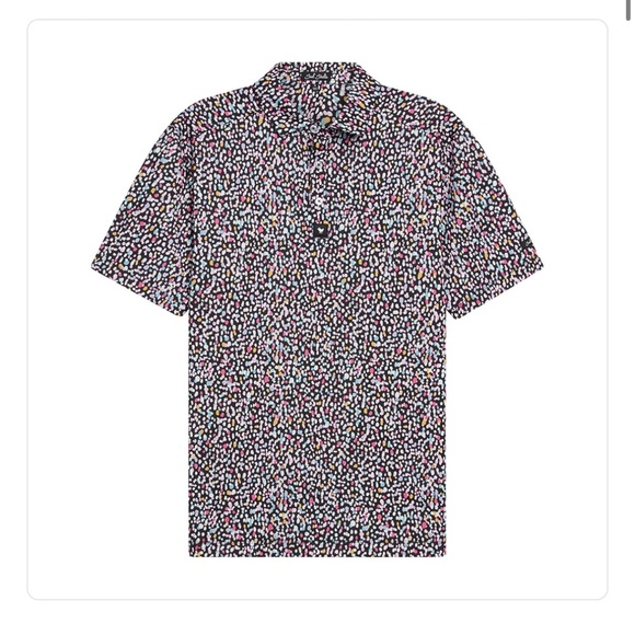 Bad Birdie Other - Bad Birdie Polo Shirt Performance Golf Polo Shirt Geometric Black Stretch Mens L